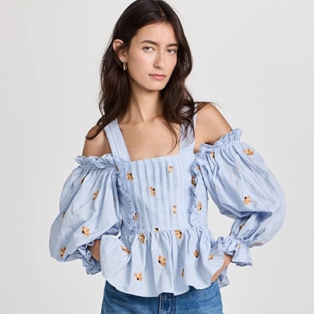 NWT Lug Von Siga Blue Julia Top. Size 6 (Eu 38)